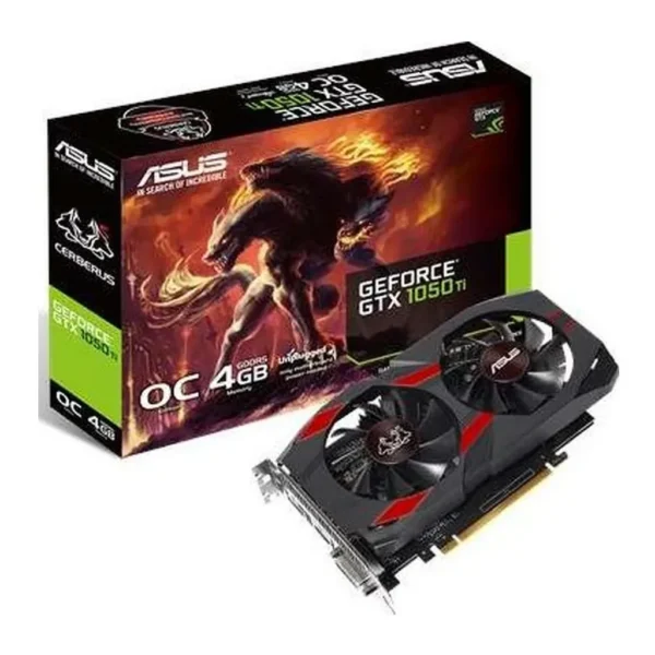 ASUS CERBERUS-GTX1050TI-O4G Cerberus GeForce GTX 1050 Ti OC Edition 4GB GDDR5 128-bit, PCI-e 3.0 Graphics Card | 90YV0A74-M0NA00 – Main image ASUS CERBERUS-GTX1050TI-O4G Cerberus GeForce GTX 1050 Ti OC Edition 4GB GDDR5 128-bit, PCI-e 3.0 Graphics Card | 90YV0A74-M0NA00 – Main image