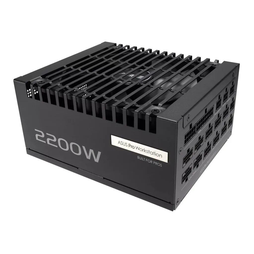 ASUS Pro WS Power Supply, 2200W Power, 80 PLUS Platinum Efficiency, ATX 3.1 Compatible, Dual-Ball Fan Bearings, Gold-Plated High-Performance Copper Pins, Black | 90YE00Z1-B0NA00 – Gallery image 1 ASUS Pro WS Power Supply, 2200W Power, 80 PLUS Platinum Efficiency, ATX 3.1 Compatible, Dual-Ball Fan Bearings, Gold-Plated High-Performance Copper Pins, Black | 90YE00Z1-B0NA00 – Gallery image 1