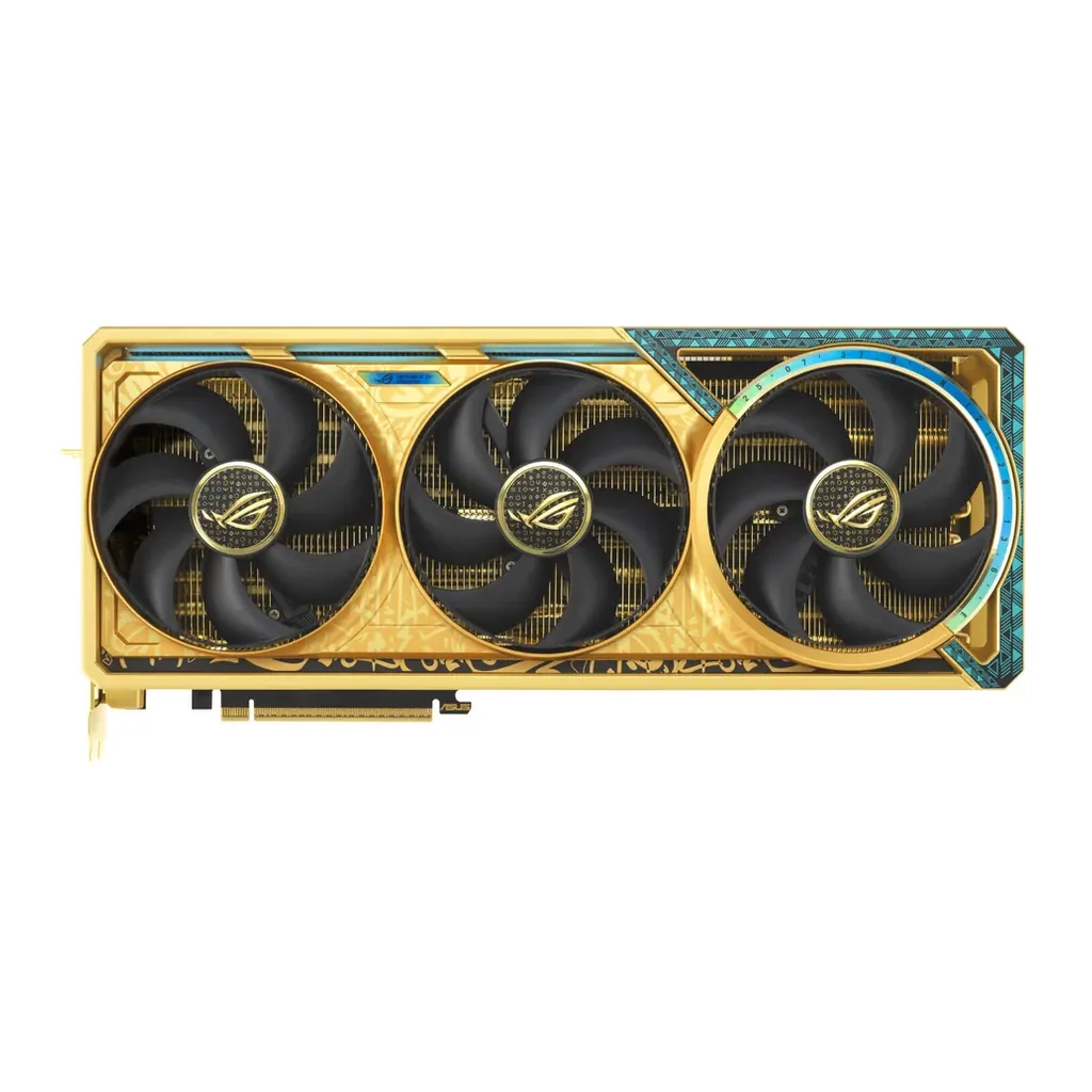 ASUS ROG Astral GeForce RTX 5080 Dhahab CORE OC 16GB Graphics Card, GDDR7 256-Bit Memory, 2760 MHz Boost Clock, 10752 CUDA Cores, 30 Gbps Memory Speed – Gallery image 3 ASUS ROG Astral GeForce RTX 5080 Dhahab CORE OC 16GB Graphics Card, GDDR7 256-Bit Memory, 2760 MHz Boost Clock, 10752 CUDA Cores, 30 Gbps Memory Speed – Gallery image 3
