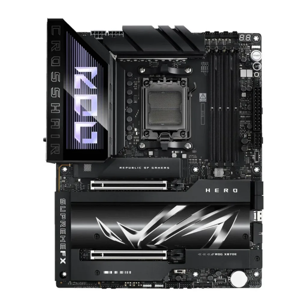 ASUS ROG CROSSHAIR X870E HERO, AMD AM5 Motherboard, DDR5 192GB Max Support EXPO, AI Intelligence, Wi-Fi 7, 2 x USB4 Ports, Overclocking Support | 90MB1IE0-M0EAY0 – Gallery image 1 ASUS ROG CROSSHAIR X870E HERO, AMD AM5 Motherboard, DDR5 192GB Max Support EXPO, AI Intelligence, Wi-Fi 7, 2 x USB4 Ports, Overclocking Support | 90MB1IE0-M0EAY0 – Gallery image 1