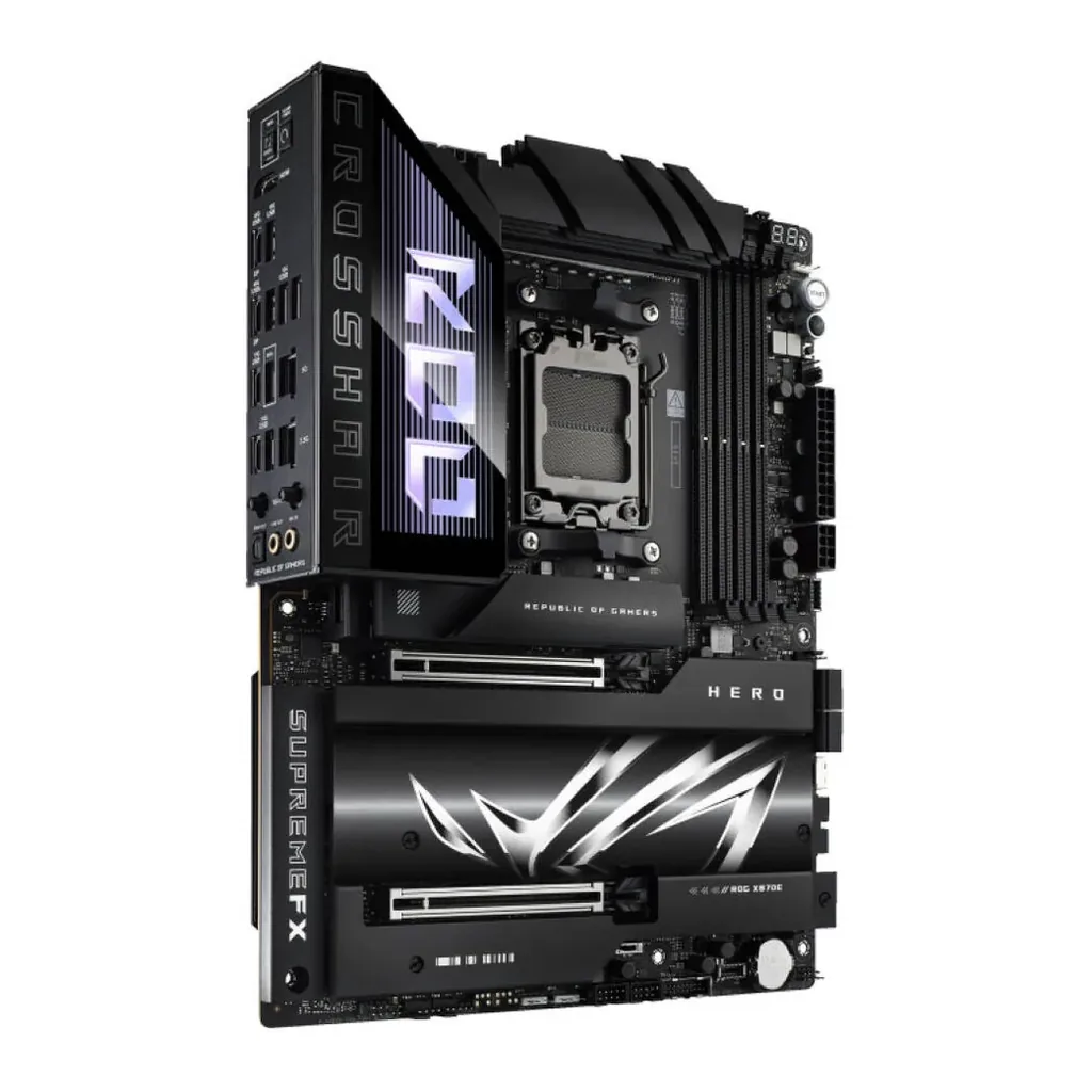 ASUS ROG CROSSHAIR X870E HERO, AMD AM5 Motherboard, DDR5 192GB Max Support EXPO, AI Intelligence, Wi-Fi 7, 2 x USB4 Ports, Overclocking Support | 90MB1IE0-M0EAY0 – Gallery image 2 ASUS ROG CROSSHAIR X870E HERO, AMD AM5 Motherboard, DDR5 192GB Max Support EXPO, AI Intelligence, Wi-Fi 7, 2 x USB4 Ports, Overclocking Support | 90MB1IE0-M0EAY0 – Gallery image 2