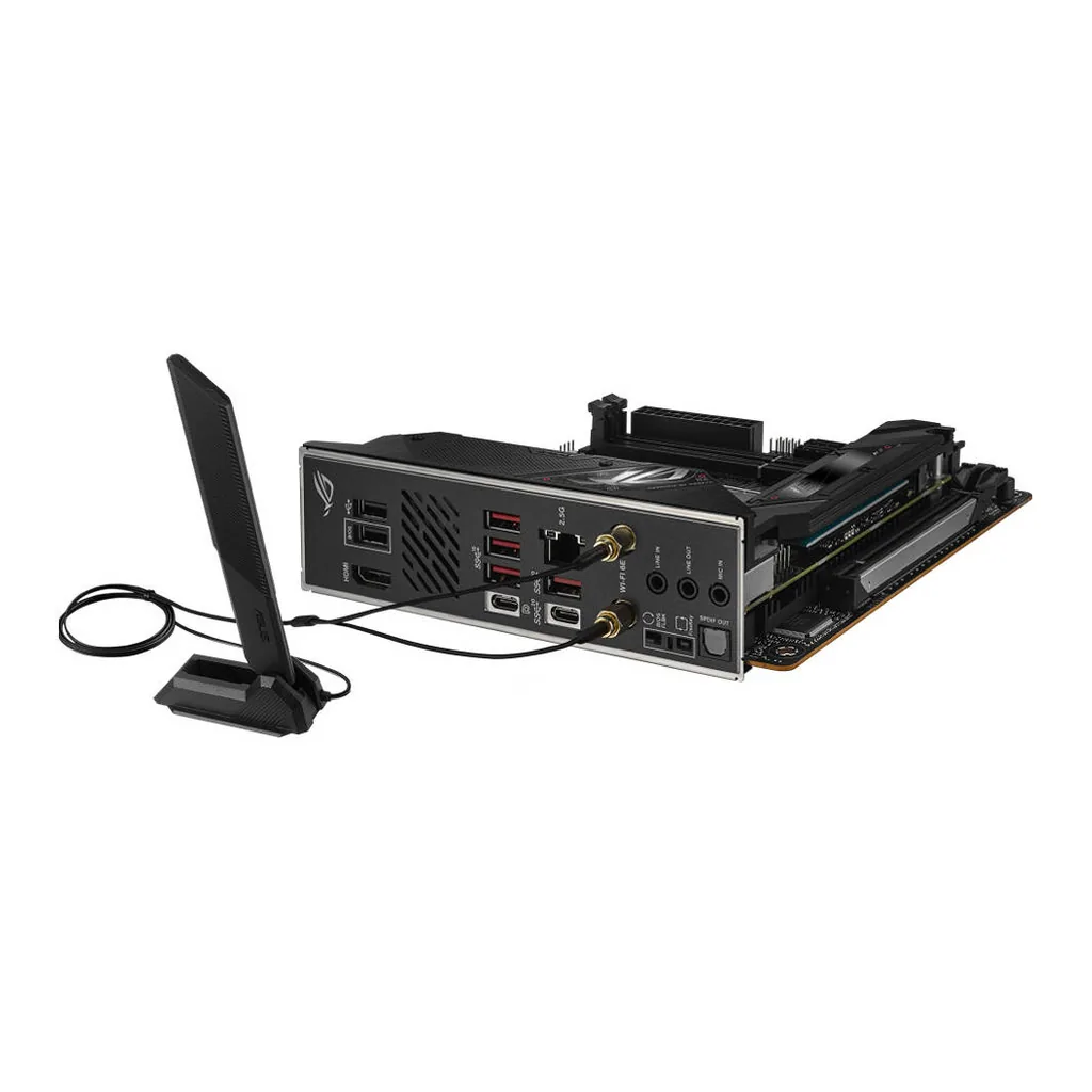 ASUS ROG STRIX B650E-I GAMING WIFI AM5 Mini-ITX Motherboard, AMD B650 Chipset, 2 CH 2x DDR5 DIMM, 64GB Max Memory, Wi-Fi 6E/2.5Gb Eth/ BT v5.2, 1x PCIe 5.0 x16, 1xHDMI, 1xUSB3.2 | 90MB1BI0-M0EAY0 – Gallery image 5 ASUS ROG STRIX B650E-I GAMING WIFI AM5 Mini-ITX Motherboard, AMD B650 Chipset, 2 CH 2x DDR5 DIMM, 64GB Max Memory, Wi-Fi 6E/2.5Gb Eth/ BT v5.2, 1x PCIe 5.0 x16, 1xHDMI, 1xUSB3.2 | 90MB1BI0-M0EAY0 – Gallery image 5
