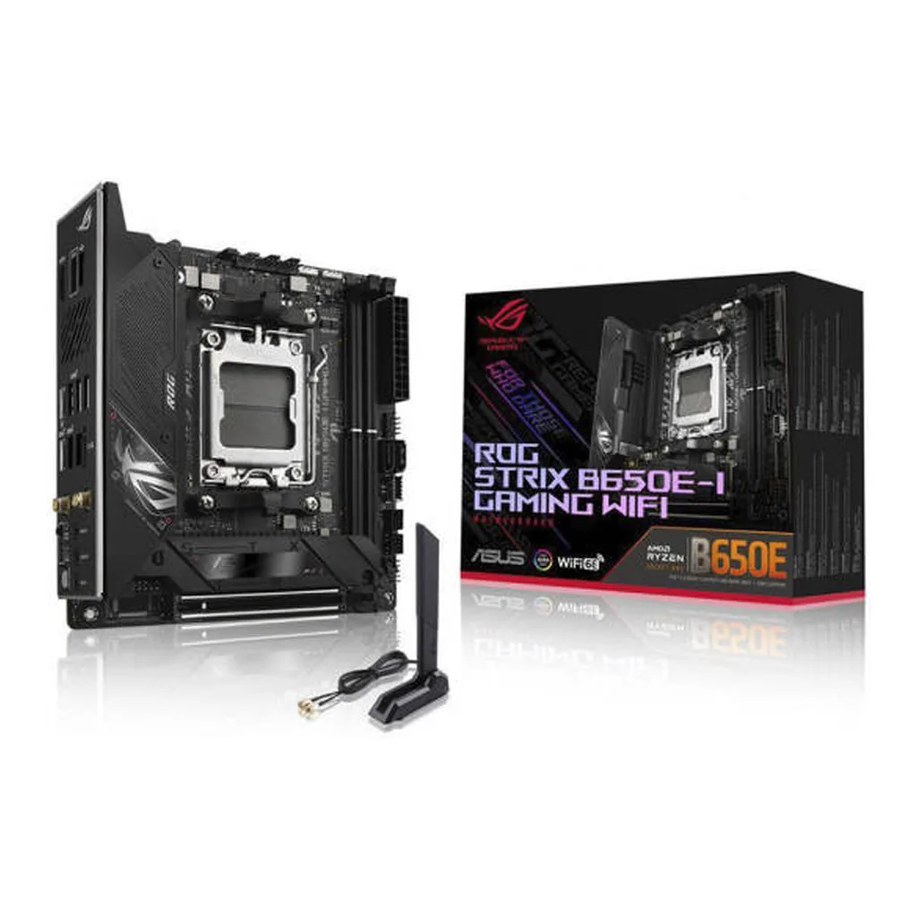 ASUS ROG Strix B650E-I Gaming WiFi Motherboard – Main image ASUS ROG Strix B650E-I Gaming WiFi Motherboard – Main image
