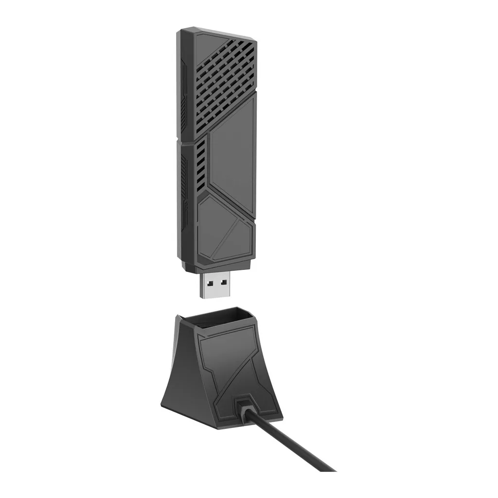 ASUS ROG USB-BE92 BE6500 Tri-Band Wi-Fi 7 USB Adapter, 2882Mbps 6GHz, 2882Mbps 5GHz, 688Mbps 2.4GHz, MLO, 4K-QAM, OFDMA, MU-MIMO, USB-A & USB-C, Plug & Play, WPA3, Win 10/11 | USB-BE92 – Gallery image 3 ASUS ROG USB-BE92 BE6500 Tri-Band Wi-Fi 7 USB Adapter, 2882Mbps 6GHz, 2882Mbps 5GHz, 688Mbps 2.4GHz, MLO, 4K-QAM, OFDMA, MU-MIMO, USB-A & USB-C, Plug & Play, WPA3, Win 10/11 | USB-BE92 – Gallery image 3