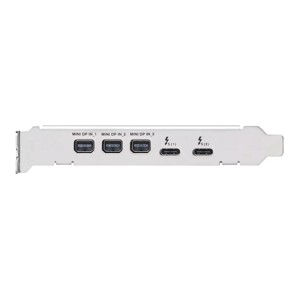 ASUS ThunderboltEX 5 Expansion Card, 2 x USB Type-C Ports, Up to 120Gbps Bandwidth, 3x Mini DisplayPort IN Ports, 130W Flexible FastCharge, PCIe 4.0 x4 interface, Black | 90MC0E50-M0EAY0 – Gallery image 7 ASUS ThunderboltEX 5 Expansion Card, 2 x USB Type-C Ports, Up to 120Gbps Bandwidth, 3x Mini DisplayPort IN Ports, 130W Flexible FastCharge, PCIe 4.0 x4 interface, Black | 90MC0E50-M0EAY0 – Gallery image 7
