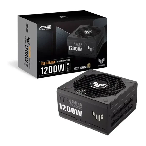 ASUS TUF Gaming 1200W Fully Modular Power Supply, 80 Plus Gold Certification, ATX12V, 135mm Axial Tech Fan Design, Protective PCB Coating, ATX 3.0 Compatible, Black | 90YE00S0-B0NA00 – Main image ASUS TUF Gaming 1200W Fully Modular Power Supply, 80 Plus Gold Certification, ATX12V, 135mm Axial Tech Fan Design, Protective PCB Coating, ATX 3.0 Compatible, Black | 90YE00S0-B0NA00 – Main image