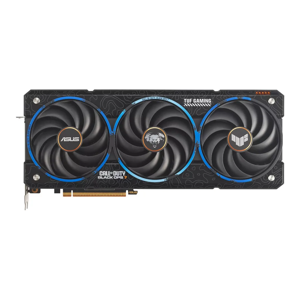 ASUS TUF Gaming Radeon RX 9070 XT Black Ops 7 Edition Graphics Card, 16GB GDDR6 256-Bit Memory, 3060 MHz Boost Clock, 20 Gbps Memory Speed, 4096 Stream Processor, PCI Express 5.0 – Gallery image 1 ASUS TUF Gaming Radeon RX 9070 XT Black Ops 7 Edition Graphics Card, 16GB GDDR6 256-Bit Memory, 3060 MHz Boost Clock, 20 Gbps Memory Speed, 4096 Stream Processor, PCI Express 5.0 – Gallery image 1