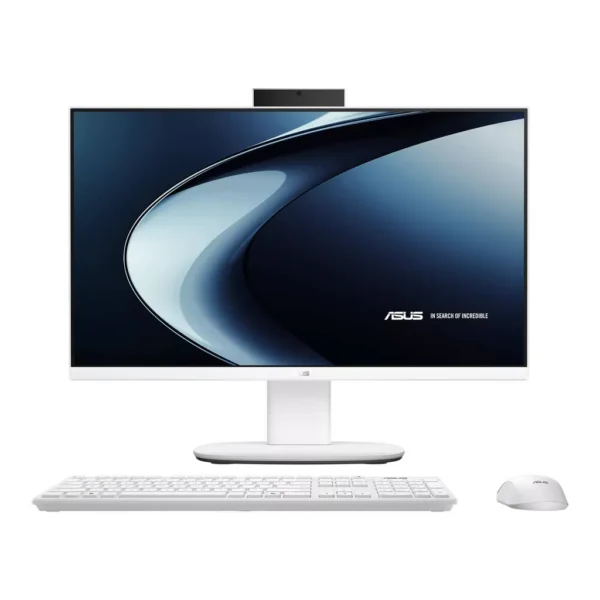 ASUS V400 All-in-One Desktop Computer, 24" FHD LED Display, Intel Core 5-210H, 16GB RAM, 512GB SSD, Intel Graphics, ENG-ARB Wireless Keyboard, Windows 11, White – Main image ASUS V400 All-in-One Desktop Computer, 24" FHD LED Display, Intel Core 5-210H, 16GB RAM, 512GB SSD, Intel Graphics, ENG-ARB Wireless Keyboard, Windows 11, White – Main image