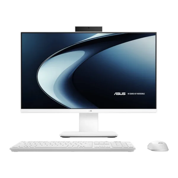 ASUS V400 All-in-One Desktop Computer, 24" FHD LED Touch Display, Intel Core i7-13620H, 8GB RAM 512GB SSD, Intel UHD Graphics, English Wireless Keyboard, No OS, White – Main image ASUS V400 All-in-One Desktop Computer, 24" FHD LED Touch Display, Intel Core i7-13620H, 8GB RAM 512GB SSD, Intel UHD Graphics, English Wireless Keyboard, No OS, White – Main image