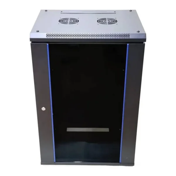 Azeon 15U 600x550 Wall Mount Rack Cabinet, Tempered Glass Front Door, Loading Capacity of Up to 70kg, Fan Hole on Top Cover, Black | 15U-600x550 – Main image Azeon 15U 600x550 Wall Mount Rack Cabinet, Tempered Glass Front Door, Loading Capacity of Up to 70kg, Fan Hole on Top Cover, Black | 15U-600x550 – Main image