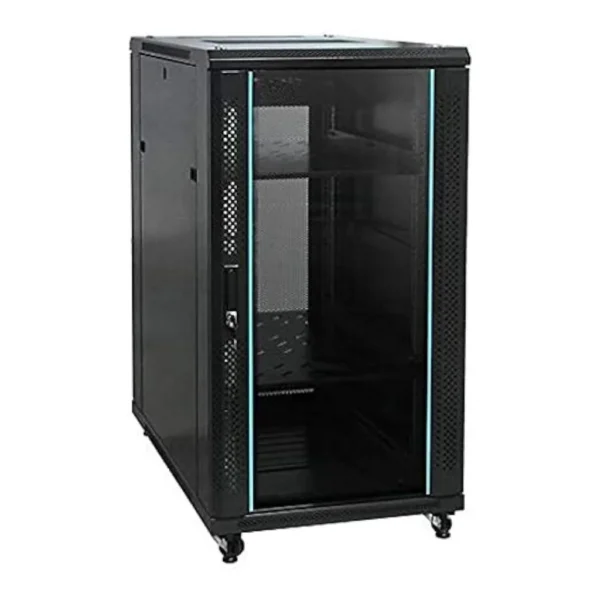 Azeon 22U Floor Stand Server Cabinet, 800x1000 Cabinet, Size H 1164 x D 1000 x W 800 mm, 1 Shelf + 2 Fan Loading Capacity 1000 KG, Black | CMB 0.202 – Main image Azeon 22U Floor Stand Server Cabinet, 800x1000 Cabinet, Size H 1164 x D 1000 x W 800 mm, 1 Shelf + 2 Fan Loading Capacity 1000 KG, Black | CMB 0.202 – Main image