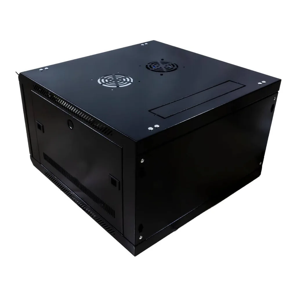 Azeon 6U 600 x 450 Wall Mount Rack Cabinet, With Fan and Shelf, 600 x 450mm Size, 1.2mm Thick SPCC, Strong Structure, Black | 6U-600X450 – Gallery image 1 Azeon 6U 600 x 450 Wall Mount Rack Cabinet, With Fan and Shelf, 600 x 450mm Size, 1.2mm Thick SPCC, Strong Structure, Black | 6U-600X450 – Gallery image 1