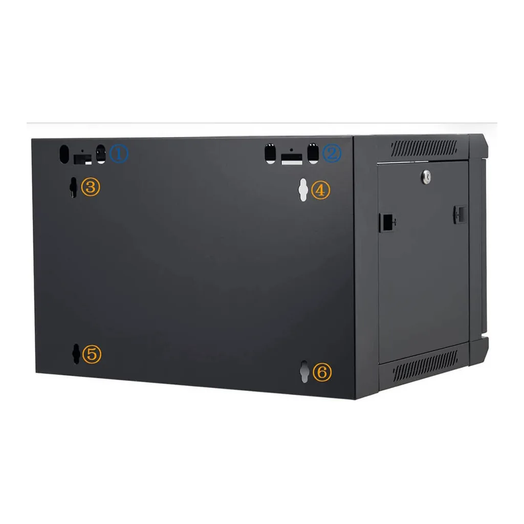Azeon 6U 600 x 450 Wall Mount Rack Cabinet, With Fan and Shelf, 600 x 450mm Size, 1.2mm Thick SPCC, Strong Structure, Black | 6U-600X450 – Gallery image 2 Azeon 6U 600 x 450 Wall Mount Rack Cabinet, With Fan and Shelf, 600 x 450mm Size, 1.2mm Thick SPCC, Strong Structure, Black | 6U-600X450 – Gallery image 2