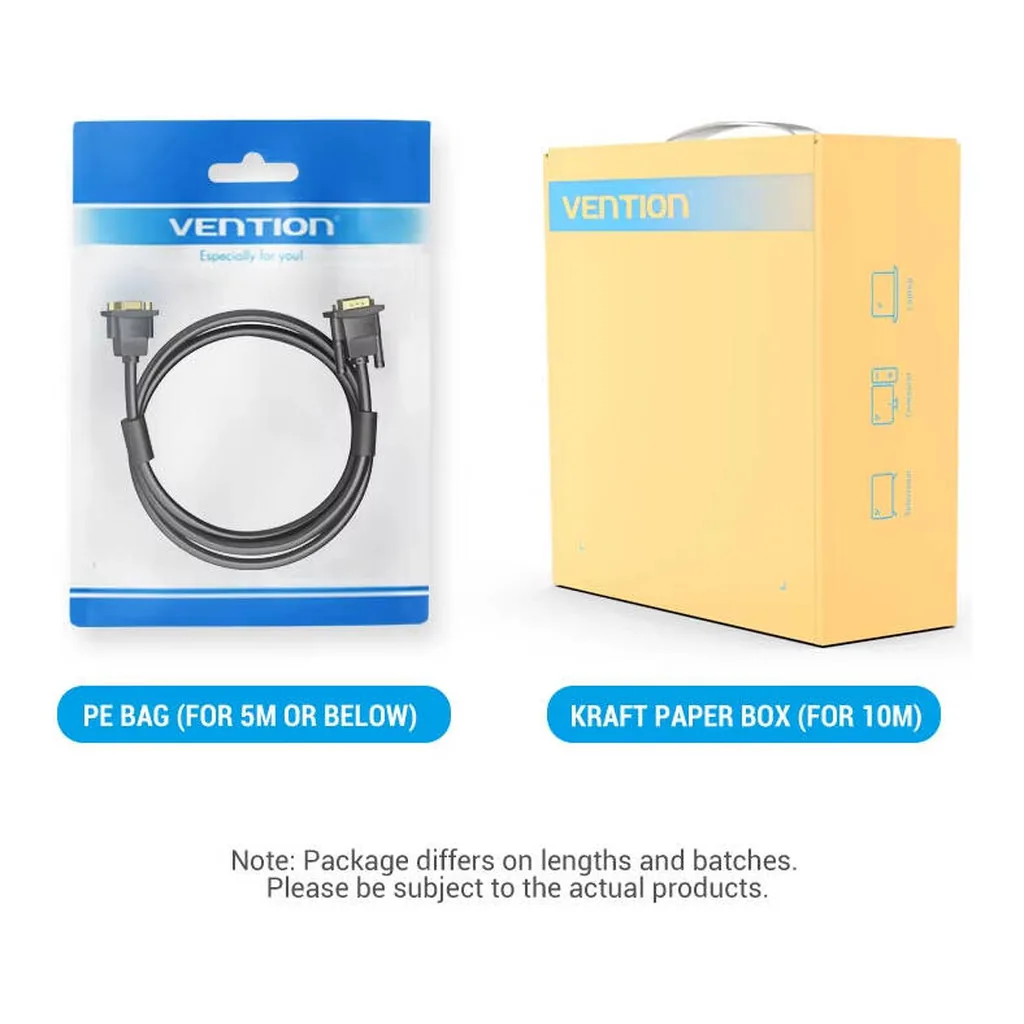 b00097025f1dba831c0bcedfb633c7fc-hi.jpg Vention VGA Extension Cable, Gold-Plated Interface, Dual Ferrite Cores, Dual Modes, Aluminum Foil + Gourd Wire Shielding, PVC Shell & Jacket, Copper Conductor, 2 Meter Cable Length, Black | DAGBH