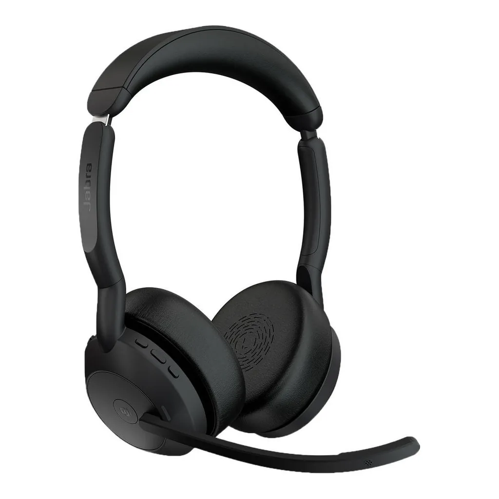 b13e169c07f868acc415dcd156cdbfc4-hi.jpg Jabra Evolve2 55 Link380c USB-C MS Stereo Wireless Headset, 28mm Driver Size, Active Noise Cancellation, Built-In Microphone, Up to 18 Hours of Battery Life, USB-C Dongle, Black
