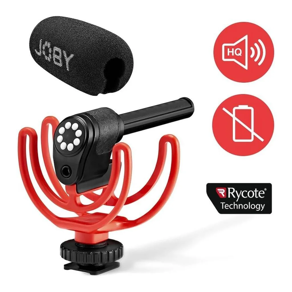 b25aa8ccffc6af4dd6b09b74ed601bb6-hi.jpg JOBY Wavo On Camera Vlogging Compact Microphone Super Cardioid Pattern with Rycote Duo Lyre for Smartphone