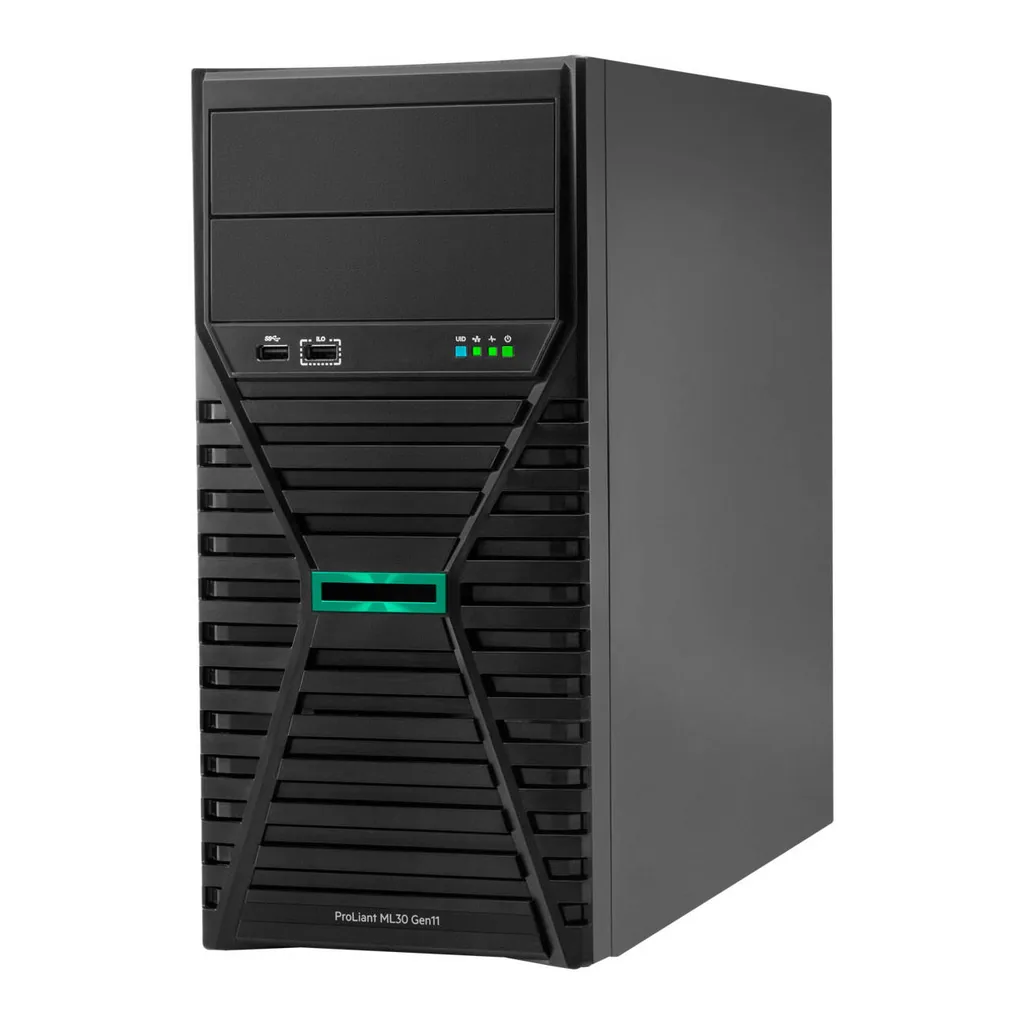 b4338b48a30eb5717e7402333e458f38-hi.jpg HPE ProLiant ML30 Gen11 Server, Intel Xeon E-2414 Processor, 128GB RAM, 2x 1TB SATA HDD + 2x 4TB SATA HDD, 350W Power Supply, Black | ML30-G11