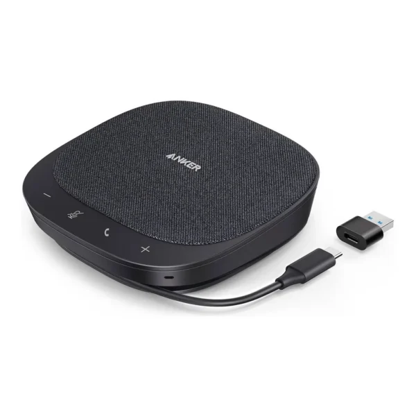 b441e747e28edde95ec8e2a0b4130412-hi.jpg Anker PowerConf S330 Speakerphone, Ambient Noise Cancellation, 360° Coverage, 1.75" Driver, Ergonomic Design, Plug n Play, Black