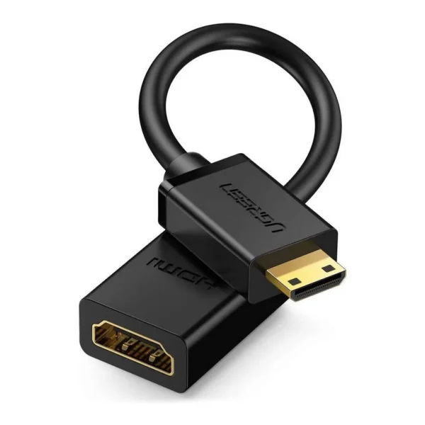 b5088ebec0786373709e927b5a5fbca8-hi.jpg UGREEN 20137 Mini HDMI Male to HDMI Female Cable 22CM Adapter, Up to 4K/60Hz Max Resolution, Real 3D Effect, Transmission Speed 10Gbps, Audio-Video Sync, Black
