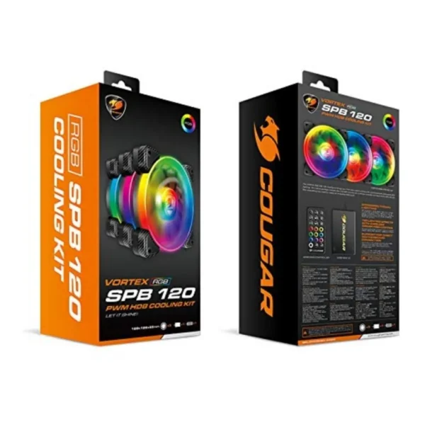 Cougar VORTEX RGB SPB 120 PWM HDB COOLING KIT - 3 PACK | CG-FAN-VRTX120SPB-RGB-3PCK - Image 1 Cougar VORTEX RGB SPB 120 PWM HDB COOLING KIT - 3 PACK | CG-FAN-VRTX120SPB-RGB-3PCK