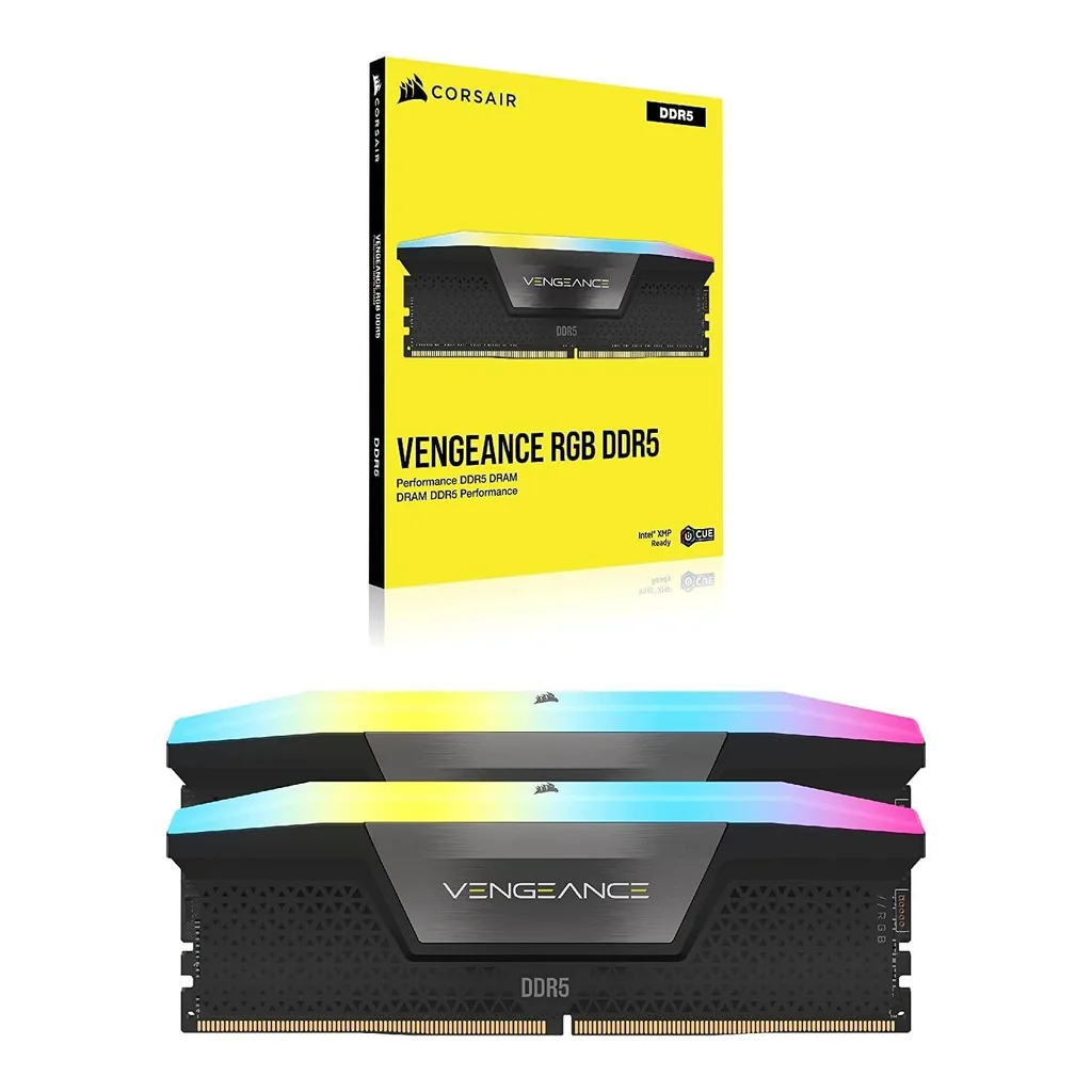 CORSAIR VENGEANCE 32GB (2x16GB) RGB DDR5 288-Pin Dual Channel Desktop Memory Kit, 6000 MHz Tested Speed, 30-36-36-76 Latency, Intel XMP 3.0 Chipset, Overclock PMIC, 1.40V, Black | CMH32GX5M2B6000C30 - Image 7 CORSAIR VENGEANCE 32GB (2x16GB) RGB DDR5 288-Pin Dual Channel Desktop Memory Kit, 6000 MHz Tested Speed, 30-36-36-76 Latency, Intel XMP 3.0 Chipset, Overclock PMIC, 1.40V, Black | CMH32GX5M2B6000C30 - Image 7
