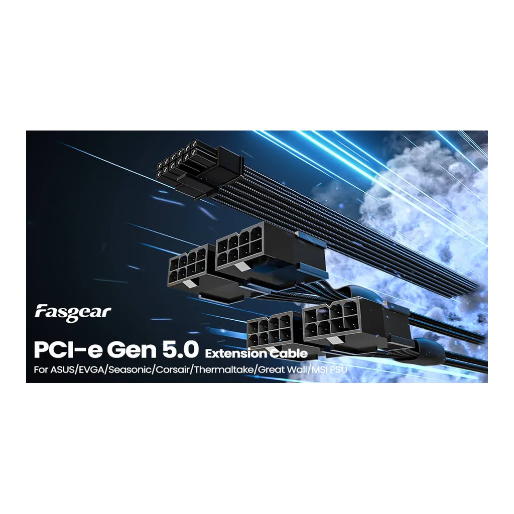 Fasgear PCI-e 5.0 Extension Cable, Black | FG-16PF02 - Image 6 Fasgear PCI-e 5.0 Extension Cable, Black | FG-16PF02