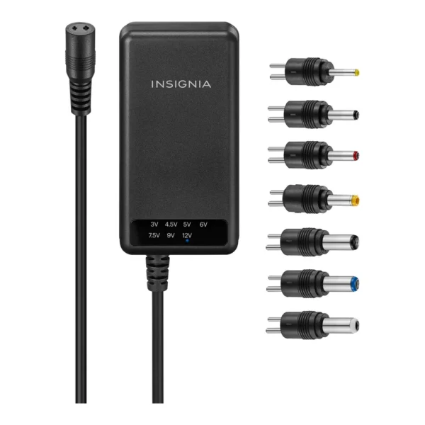 b840b1d5-7ab6-43a4-aae3-eeee9156f917.jpg Insignia™ - 22.5W Universal AC Adapter for Devices with Round-Pin Connections (5 ft) - Black