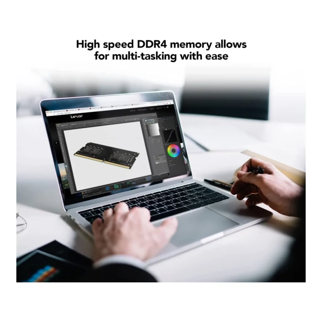 Lexar DDR4 SODIMM Laptop Memory, 16GB Capacity, 3200 MHz Memory Speed, CL22 CAS Latency, 1.2 Voltage, 260-Pin | LD4AS016G-B3200GSST - Image 3 Lexar DDR4 SODIMM Laptop Memory, 16GB Capacity, 3200 MHz Memory Speed, CL22 CAS Latency, 1.2 Voltage, 260-Pin | LD4AS016G-B3200GSST - Image 3