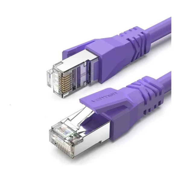 b878155398159dd624622ece132d351c-hi.jpg Vention Cat.6a S/FTP Patch Cord, 26AWG, Up to 10Gbps Data Transmisson, OFC Standard, RJ45 Plug, PVC Enclosure, Copper Conductor, 10M Cable Length, Purple