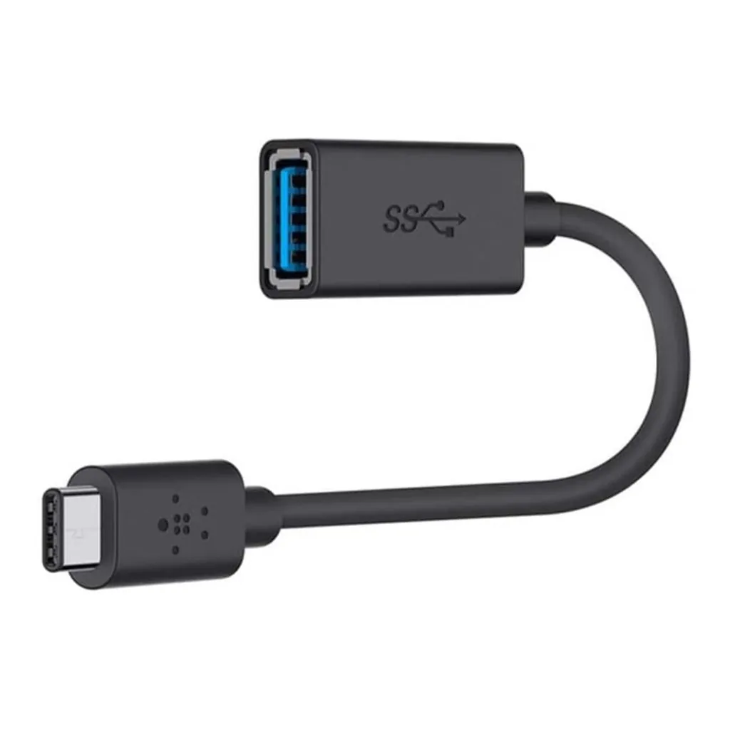b8b55af1-0ebe-4f5b-b18b-c014c7254f08.jpg Belkin - USB-C to USB 3.0 Adapter with Charging and 10Gbps Data Transfer, Compatible with Apple and Chromebook Devices 5-Inch - Black