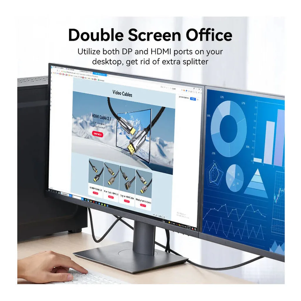 b9f86f3f6d8e378f24b2bf94daec453f-hi.jpg Vention Cotton Braided 4K DP Male to HDMI-A Male HD Cable, 4K/60Hz Resolution, HDR Support, Audio & Video Sync, High Performance Chip, Premium Shielding Technology, 2 Meter Cable Length, Black