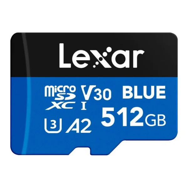 bac65f57e943848e8ba43c6129a875dd-hi.jpg Lexar BLUE microSDXC UHS-I Memory Card, 512GB Capacity, High-Speed Performance, Up to 160MB/s Read, A2, V30, U3 for Full HD & 4K Recording, Blue | LMSBLUE512G-BNAAU