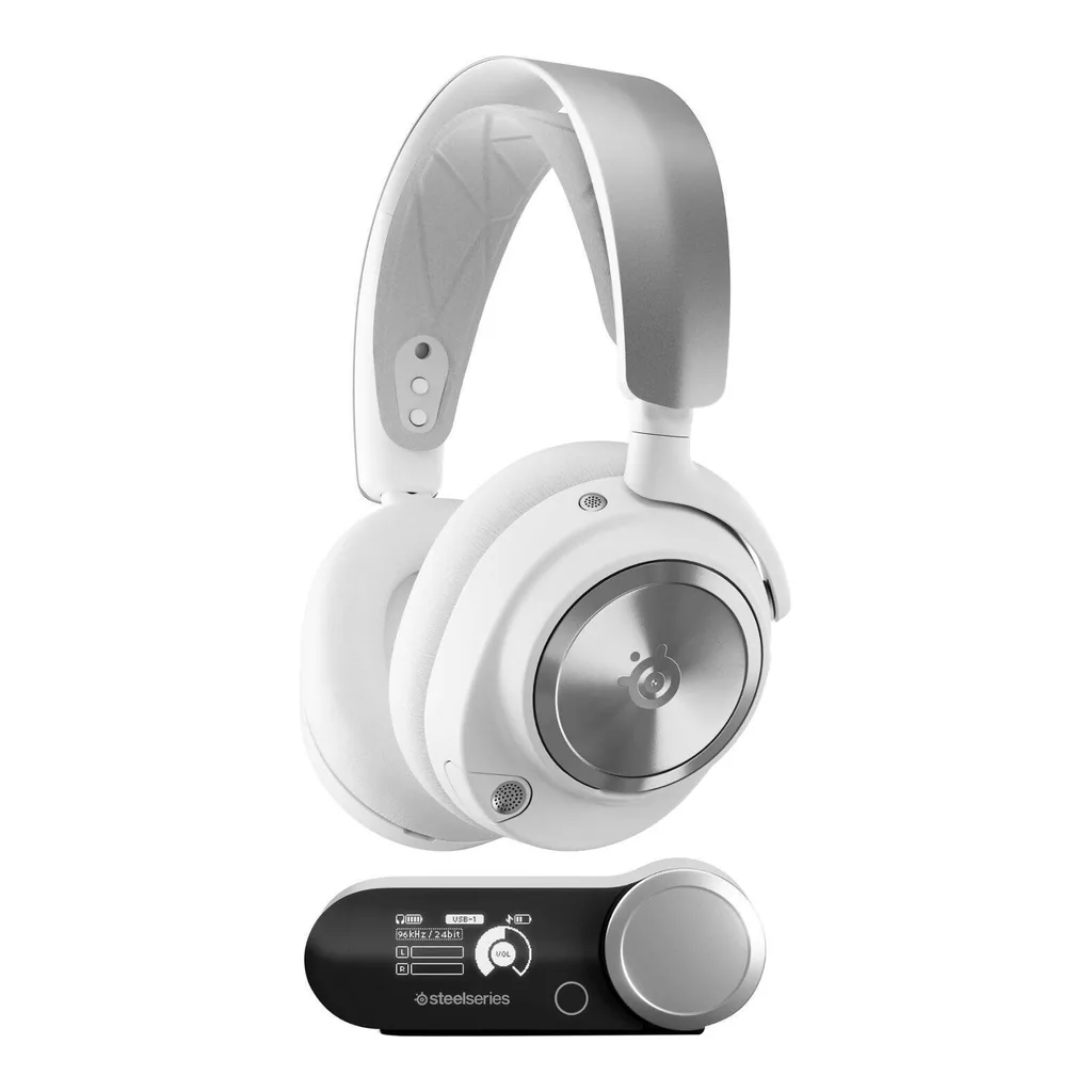 bb5dfa40d0ecc4db751c254f9b5957f8-hi.jpg SteelSeries Arctis Nova Pro Wireless Multi-System Gaming Headset PlayStation & PC, 40mm Neodymium Drivers, ClearCast Gen2 Retractable Mic, Active Noise Cancellation, 360° Spatial Audio, White