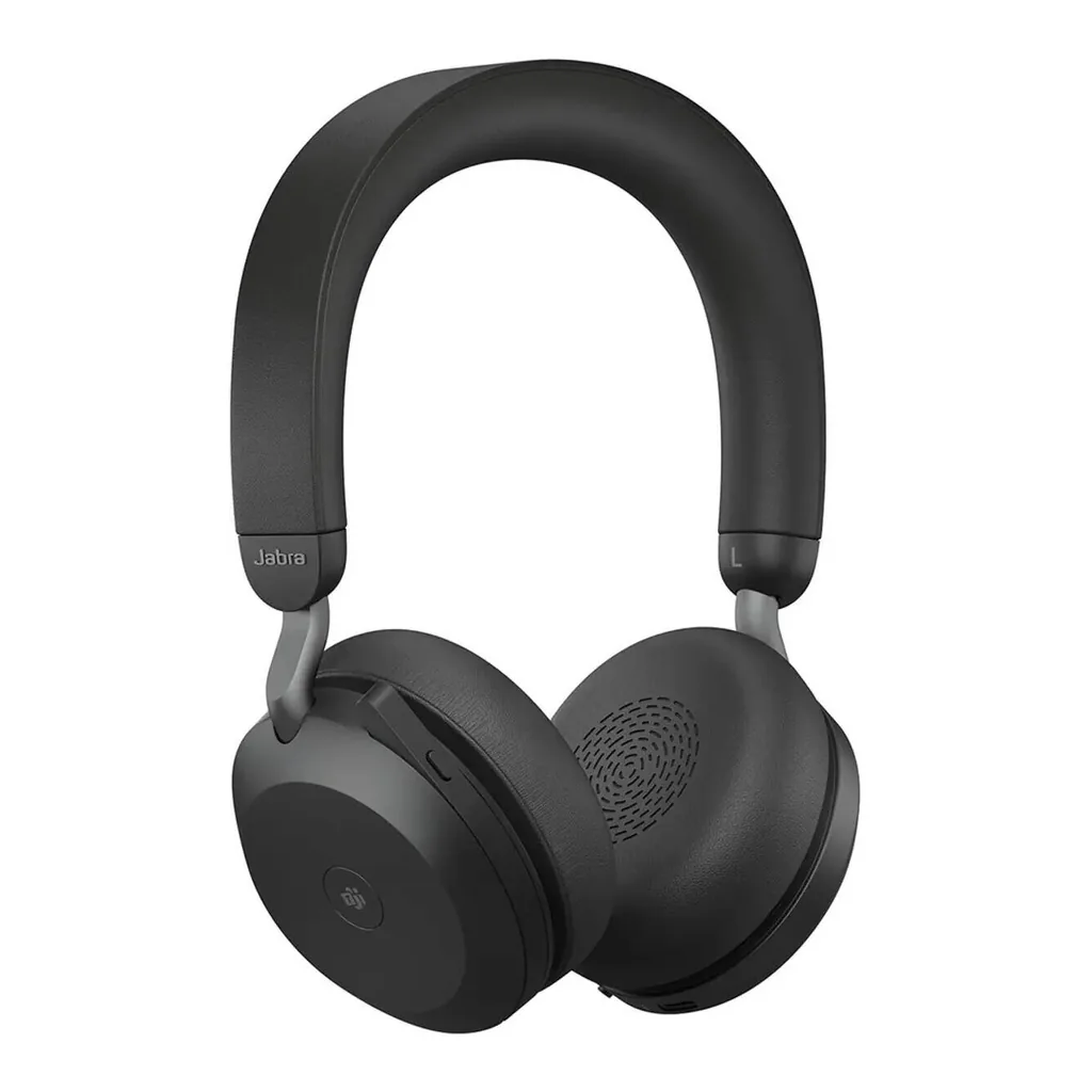 bcabd396c97f8f0517e9d08e9ab6d081-hi.jpg Jabra Evolve2 75 MS Stereo USB-C Headset, Up to 100 Ft Wireless Range, Bluetooth, Active Noise Cancellation, Flexible Boom Mic, 36 Hours Battery Life, Dual-Foam Ear Cushions, Black