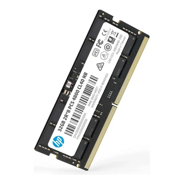HP X1, 32GB Single Stick Laptop RAM, DDR5, 1x32GB, 4800 MHz, SODIMM, CL40, Non-ECC Memory | 6H311AA#ABB - Image 1 HP X1, 32GB Single Stick Laptop RAM, DDR5, 1x32GB, 4800 MHz, SODIMM, CL40, Non-ECC Memory | 6H311AA#ABB - Image 1