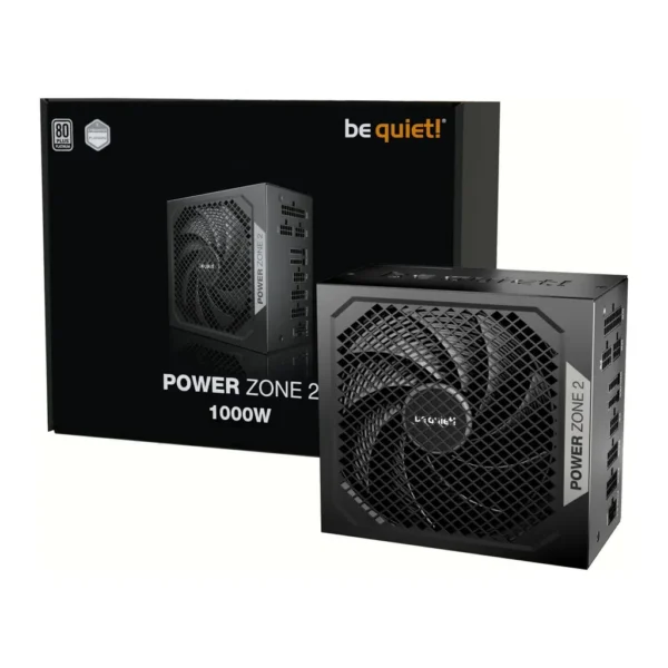 Be Quiet! POWER ZONE 2 Fully Modular Power Supply, 1000W Power Supply, 80 PLUS Platinum Efficiency, PCIe 5.1 / ATX 3.1 Compatibility, 140 mm Pure Wings 3 Fan, Black | BP008UK – Main image Be Quiet! POWER ZONE 2 Fully Modular Power Supply, 1000W Power Supply, 80 PLUS Platinum Efficiency, PCIe 5.1 / ATX 3.1 Compatibility, 140 mm Pure Wings 3 Fan, Black | BP008UK – Main image