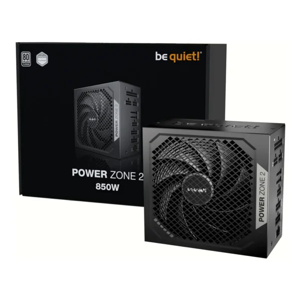 Be Quiet! POWER ZONE 2 Fully Modular Power Supply, 850W Power Supply, 80 PLUS Platinum Efficiency, PCIe 5.1 / ATX 3.1 Compatibility, 140 mm Pure Wings 3 Fan, Black | BP007UK – Main image Be Quiet! POWER ZONE 2 Fully Modular Power Supply, 850W Power Supply, 80 PLUS Platinum Efficiency, PCIe 5.1 / ATX 3.1 Compatibility, 140 mm Pure Wings 3 Fan, Black | BP007UK – Main image