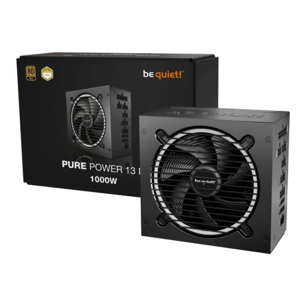 Be Quiet! Pure Power 13 M Fully Modular Power Supply, 1000W Power, ATX 3.1 Compatible, 80 PLUS Gold Efficiency, PCIe 5.1 12V-2x6 600W, Semi-Passive 120mm Silent Fan | BP028UK – Main image Be Quiet! Pure Power 13 M Fully Modular Power Supply, 1000W Power, ATX 3.1 Compatible, 80 PLUS Gold Efficiency, PCIe 5.1 12V-2x6 600W, Semi-Passive 120mm Silent Fan | BP028UK – Main image