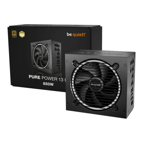 Be Quiet! Pure Power 13 M Fully Modular Power Supply, 850W Power, ATX 3.1 Compatible, 80 PLUS Gold Efficiency, PCIe 5.1 12V-2x6 600W, Semi-Passive 120mm Silent Fan | BP027UK – Main image Be Quiet! Pure Power 13 M Fully Modular Power Supply, 850W Power, ATX 3.1 Compatible, 80 PLUS Gold Efficiency, PCIe 5.1 12V-2x6 600W, Semi-Passive 120mm Silent Fan | BP027UK – Main image