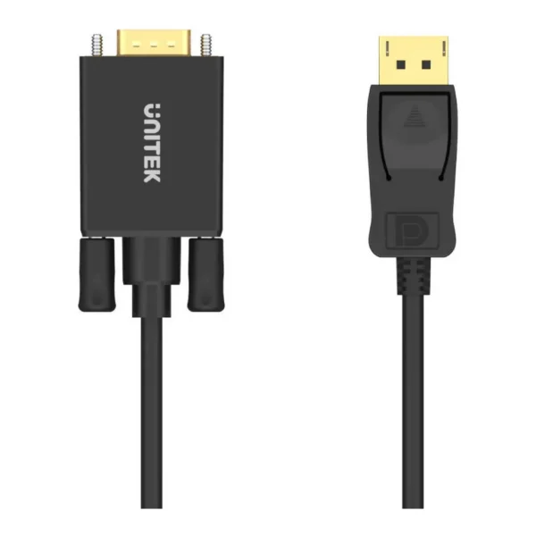 be2ba4f5b9c0f9fba71a2a14e61a08dd-hi.jpg Unitek DisplayPort to VGA Cable, Up to 1920x1200 Resolution, Strain Relief, No Software Required, 1.8 Meter Cable Length, Black | Y-5118F