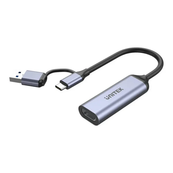 Unitek V1167A HDMI to USB-C/A Capture Card, 4K30 Input and 1080p30 Output, Black - Image 1 Unitek V1167A HDMI to USB-C/A Capture Card, 4K30 Input and 1080p30 Output, Black
