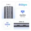 be772cd67232247f6a26d8dd86136d97-hi.jpg UGREEN 7 in 1 USB C Multifunctional Adapter, 2x HDMI, 2x USB A 3.0, 2x USB A 2.0 & 100W PD Hub Dock Multi Port, High Speed Data Transfer, Gray | 35897