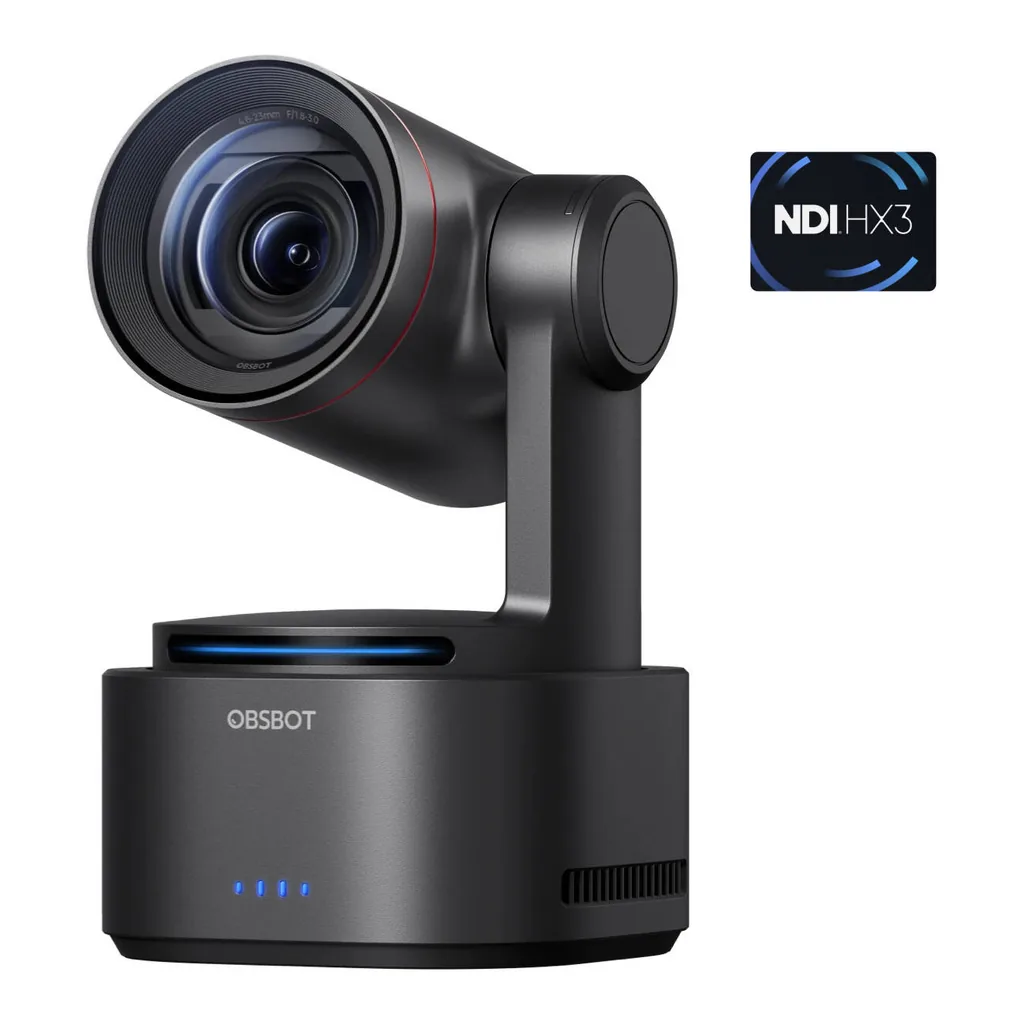 befbd3ccabfc09b3f7cc25df524f3e86-hi.jpg OBSBOT Tail 2 AI-Powered PTZR 4K Live Production Camera NDI Edition, 1/1.5" CMOS Image Sensor, f/1.8 - f/3.0 Aperture, High Resolution up to 4K@60fps & 1080P@120fps, 6-axis Gyroscope, Black