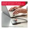 bf8b030dd5f68cefcfbf0e3141bbfdb4-hi.jpg SanDisk Portable SSD, 2TB Capacity, USB-C 3.2 Gen 2 Interface, Up to 800 MB/s Transfer Speed, Integrated Rubber Hook, Drop Resistant Up to 2 Meter, Black Orange | SDSSDE30-2T00-G26