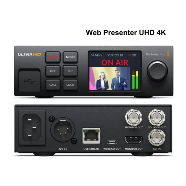 Blackmagic Web Presenter 4K 12G SDI to UHD Live Streaming Encoder with USB C Webcam Output – Main image Blackmagic Web Presenter 4K 12G SDI to UHD Live Streaming Encoder with USB C Webcam Output – Main image