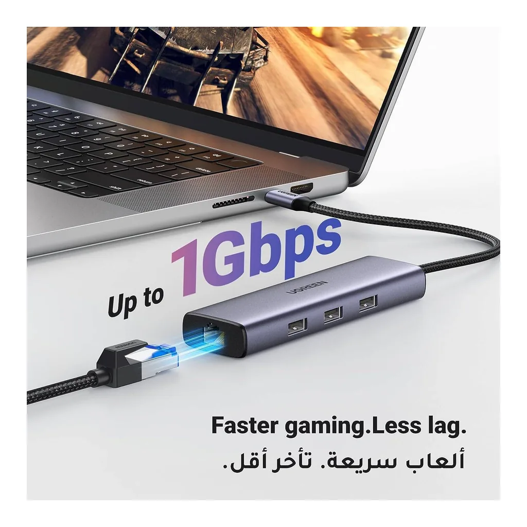 c050ba2b4243675bfaa823b9293773be-hi.jpg UGREEN Revodok 1061 6-in-1 USB-C Hub, Up to 4K Display, 1Gbps Ethernet Speed, 100W Power Passthrough, 5Gbps Data Transfer Rate, 3x USB Type-A, 1x RJ45 Ethernet, 1x HDMI, 1x USB-C Ports | 15598