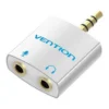 c0d1024e1b7734dec0b7137ee9634362-hi.jpg Vention 4 Pole 3.5mm Male to 2x3.5mm Female Audio Splitter Adapter, With Separated Audio & Microphone Port, Silver | BDBW0