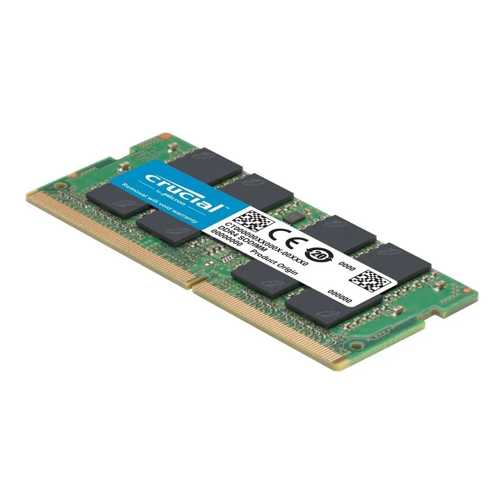 Crucial 16GB DDR4 SODIMM Memory Module, 3200MHz Clock Speed, 22-22-22 Timings, Unbuffered, 1.2V Memory Voltage, 22 CAS Latency | CB16GS3200 - Image 2 Crucial 16GB DDR4 SODIMM Memory Module, 3200MHz Clock Speed, 22-22-22 Timings, Unbuffered, 1.2V Memory Voltage, 22 CAS Latency | CB16GS3200 - Image 2