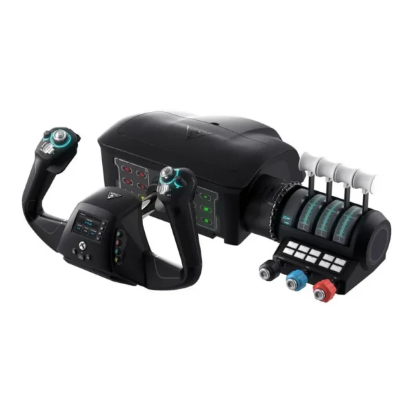 c1abd555282a89e444acde659bd00034-hi.jpg Turtle Beach VelocityOne Flight Universal Control System, True-To-Life 180° Yoke Handle Rotation, Built-In Rudder, 3.5mm Audio Port, 2m USB-A to USB-C, XBOX & PC Compatible, Black