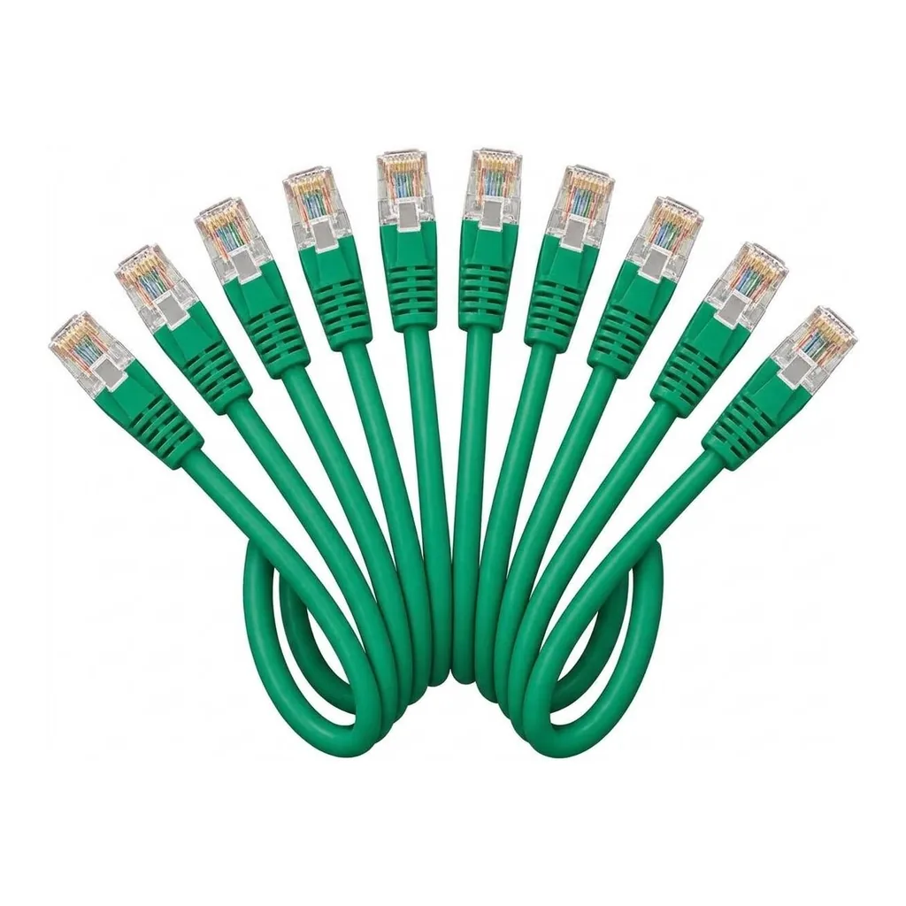 c314ea628f9b1c02d4640d55555b0dea-hi.jpg AICO 0.5M Cat6 RJ45 UTP Network Cable, Green, Pack of 10 Cables